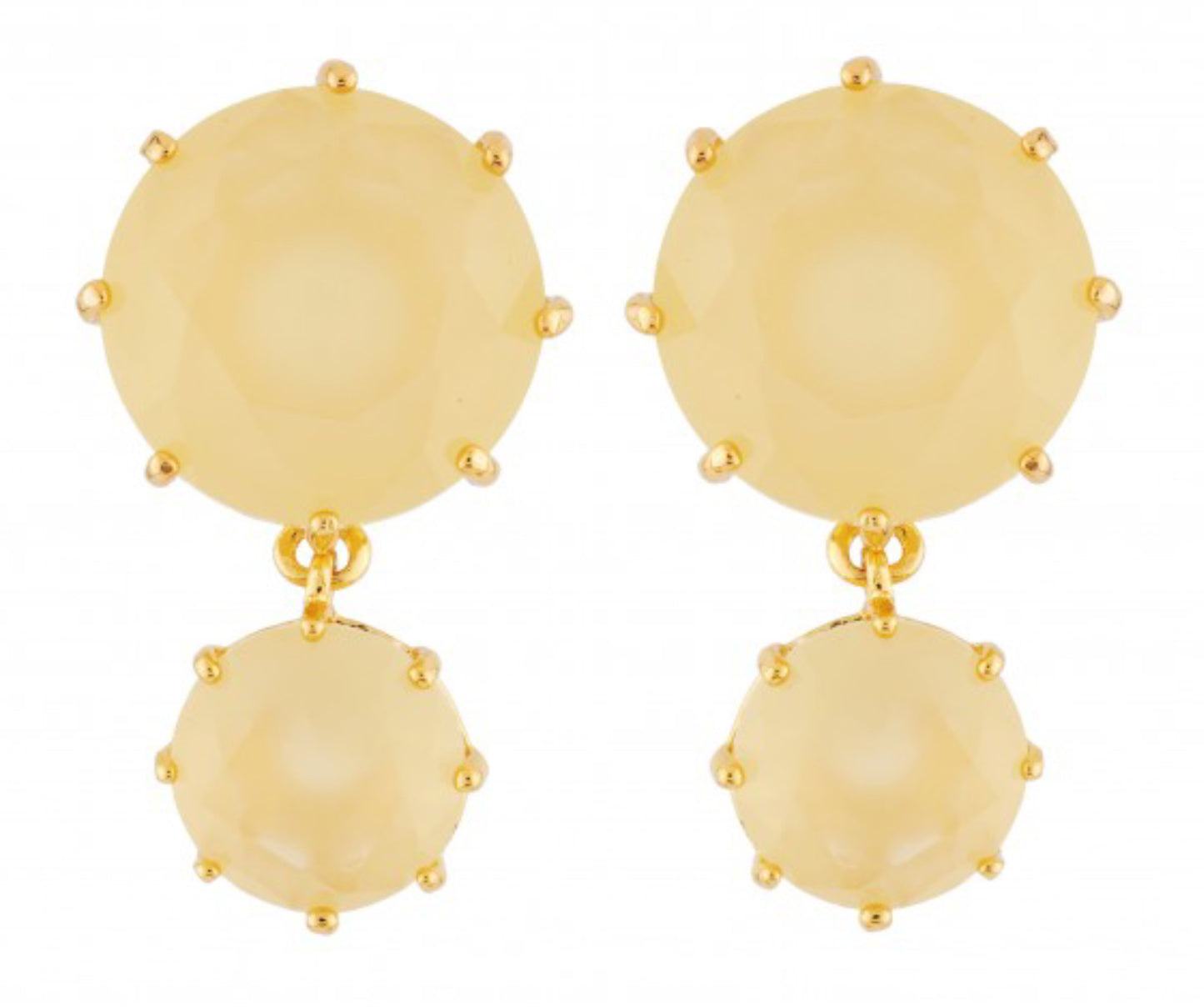 DIAMANTINE CITRINE ROUND STONE EARRINGS