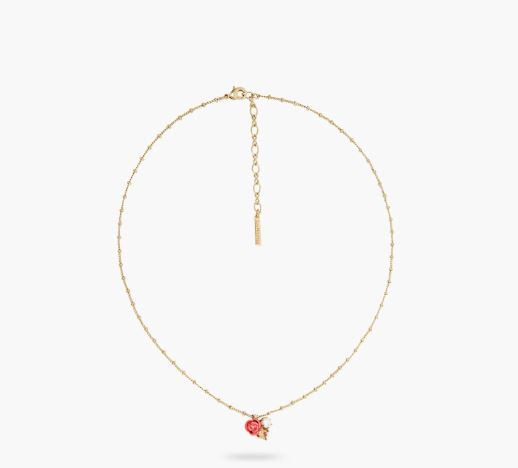 ROSE, CULTURED PEARL AND STONE PENDANT NECKLACE