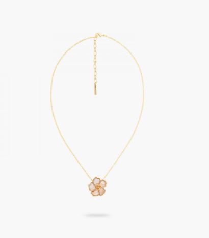 WILD ROSE MOTHER OF PEARL PENDANT NECKLACE