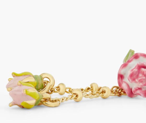 ROSE AND ROSEBUD DANGLING EARRINGS