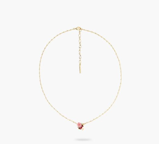 WILD ROSE AND RED GARNET PENDANT NECKLACE