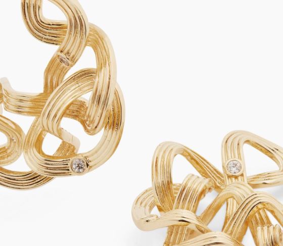 INTERWOVEN BASKETRY HOOP EARRINGS