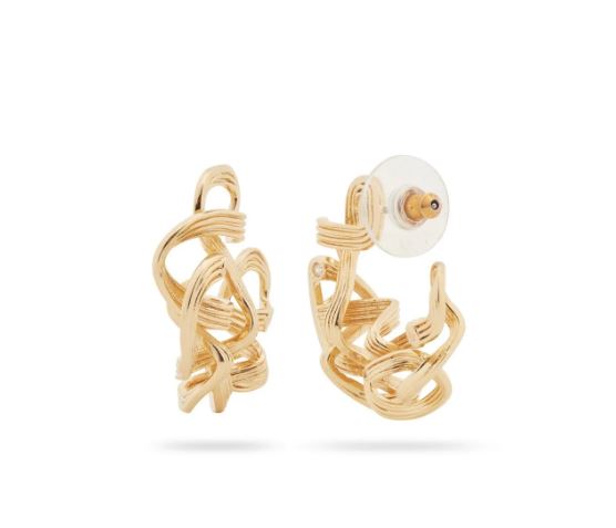 INTERWOVEN BASKETRY HOOP EARRINGS