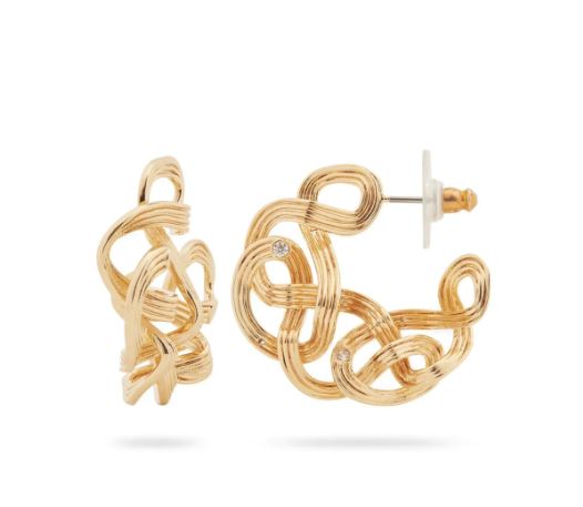 INTERWOVEN BASKETRY HOOP EARRINGS
