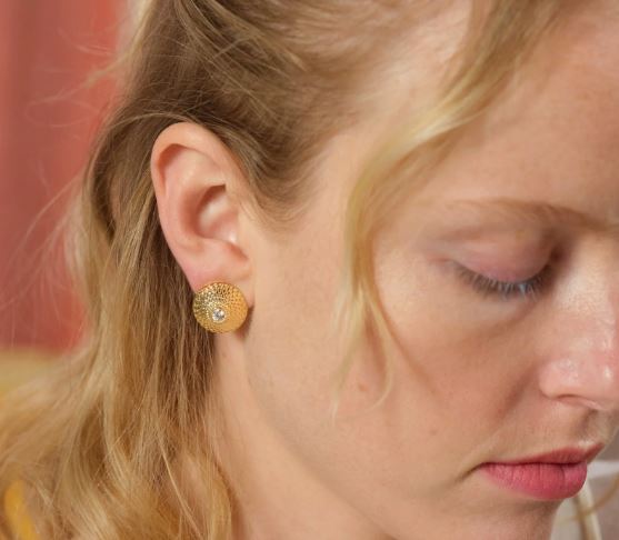 WICKERWORK DISC EARRINGS
