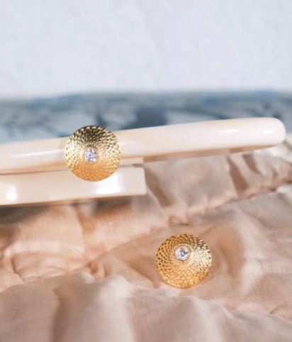 WICKERWORK DISC EARRINGS
