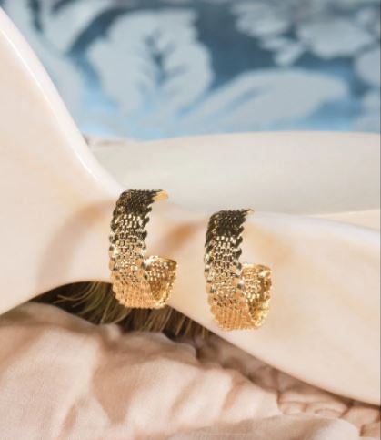 WOVEN WICKER HOOP EARRINGS
