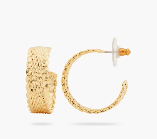 WOVEN WICKER HOOP EARRINGS