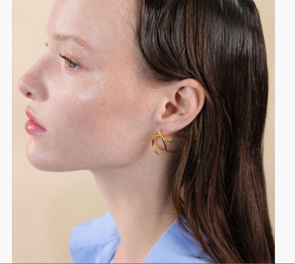 CRISS-CROSS CHARM HOOP EARRING
