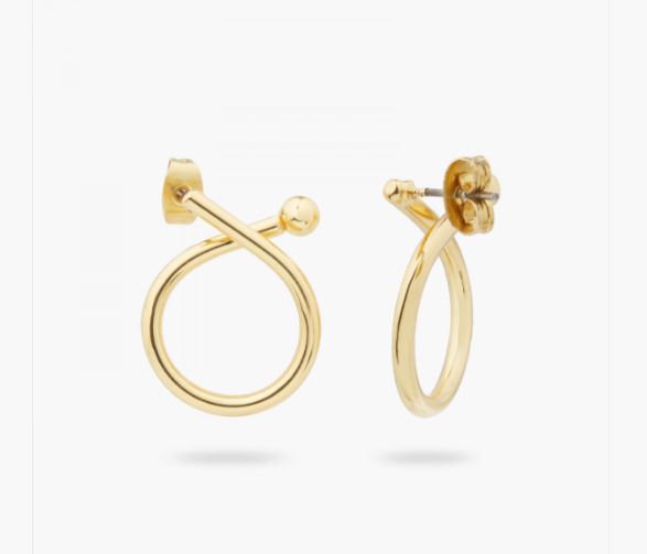 CRISS-CROSS CHARM HOOP EARRING