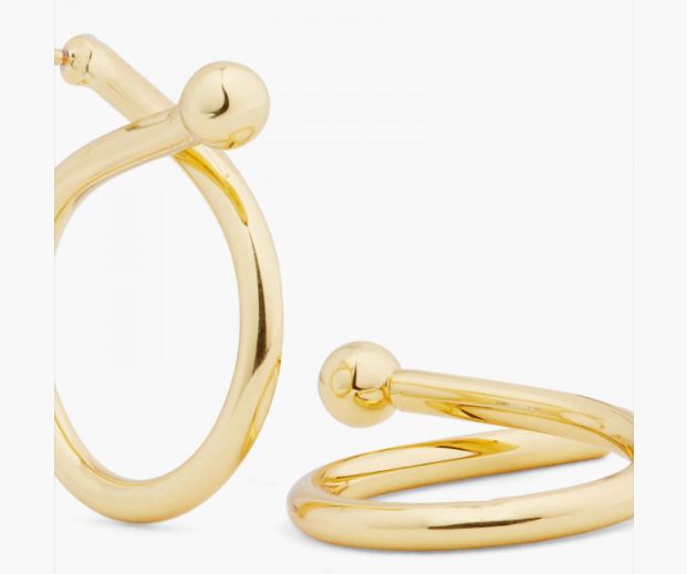 CRISS-CROSS CHARM HOOP EARRING