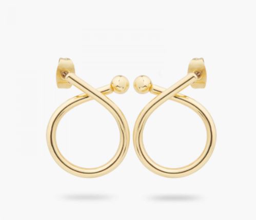 CRISS-CROSS CHARM HOOP EARRING