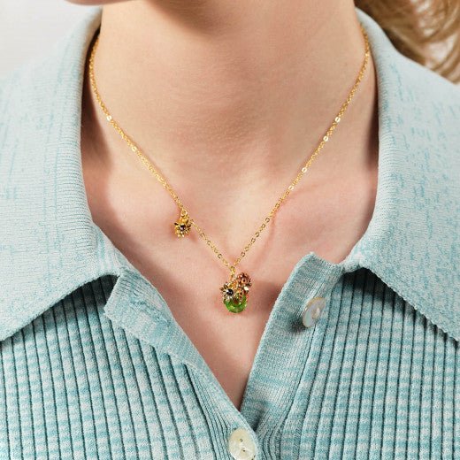 Damage DACHSHUND AND STONE PENDANT NECKLACE