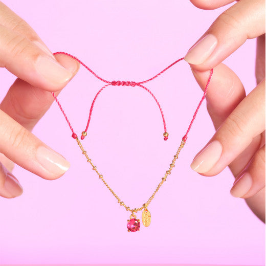 GARNET RED FACETED GLASS BRACELET