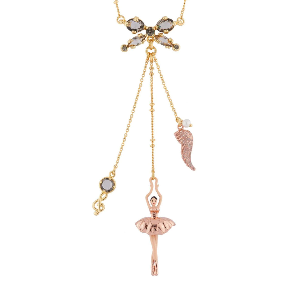 NECKLACE PINK GOLD BALLERINA