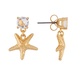 GOLDEN STARFISH AND RHINESTONE EARRINGS