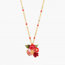 ROSE BOUQUET AND TRELLIS PENDANT NECKLACE