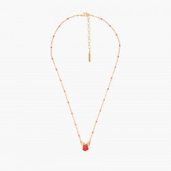 ROSE BUD AND GOLDEN LEAVES PENDANT NECKLACE