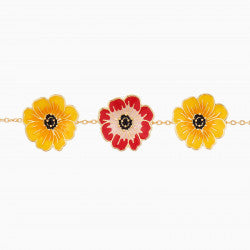 YELLOW AND CHOCOLATE COSMOS THIN BRACELET
