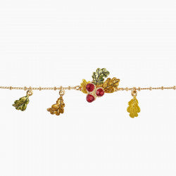 ACORN AND OAK TREE LEAVES CHARMS BRACELET