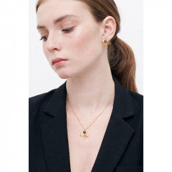SMALL DRAGONFLY AND IRIDESCENT PEARL PENDANT NECKLACE