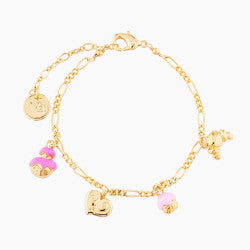 CREAM PUFF, PALMIER, PUFF PASTRY AND CROISSANT CHARMS BRACELET