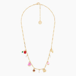 CREAM PUFF, PALMIER, PUFF PASTRY, CROISSANT AND CHERRY THIN NECKLACE