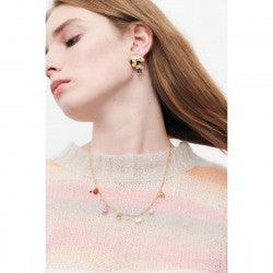 CREAM PUFF, PALMIER, PUFF PASTRY, CROISSANT AND CHERRY THIN NECKLACE