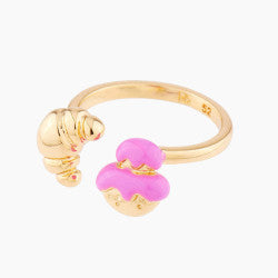 CREAM PUFF AND CROISSANT ADUSTABLE RING
