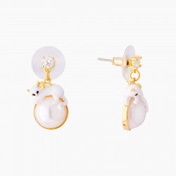 KITTY AND PEARL STUD EARRINGS