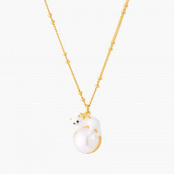 KITTY AND PEARL PENDANT NECKLACE