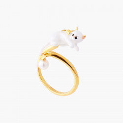 KITTY AND PEARL ADJUSTABLE RING