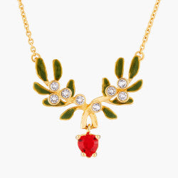 HEART MISTLETOE THIN NECKLACE
