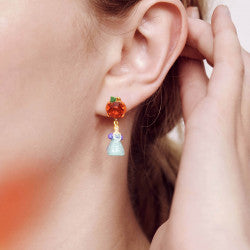 CINDERELLA AND PUMKPIN POST EARRINGS