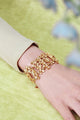Clovers and Crystals bangle bracelet