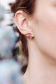 damage of CLOWNFISH, PINK ANEMONE, AND LIGHT BLUE FACETED GLASS POST EARRINGS