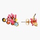 damage of CLOWNFISH, PINK ANEMONE, AND LIGHT BLUE FACETED GLASS POST EARRINGS