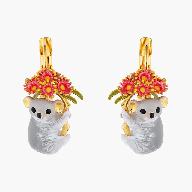 damage DUO OF KOALAS AND PINK EUCALYPTUS CLIP ON EARRINGS