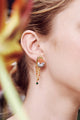 Duo of Koalas, Pink Eucalyptus and malachite beads sleeper earrings