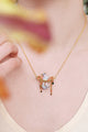 Duo of Koalas, Pink Eucalyptus and malachite beads statement necklace