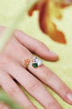 Koala, Rosebud and Faceted Glass adjustable ring