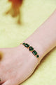 Emerald Green Stones Diamantine thin bracelet