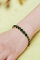 Emerald Green Luxurious One Row Diamantine bracelet