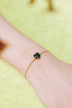 Emerald Green Heart Stone Diamantine thin bracelet