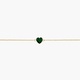 Emerald Green Heart Stone Diamantine thin bracelet