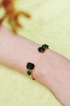 EMERALD GREEN 4 STONES DIAMANTINE BANGLE BRACELET