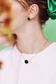 Emerald Green Round Stone Diamantine pendant necklace