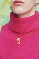 Elephant's Ear Orchid and Faceted Crystal Heart pendant necklace