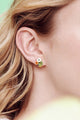 Faceted Glass Stone And Poppy Flower Earrings