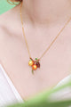Crunchy Apples And Grape Bunch Pendant Necklace